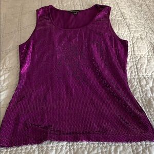 Notations purple sequin sleeveless top Size L